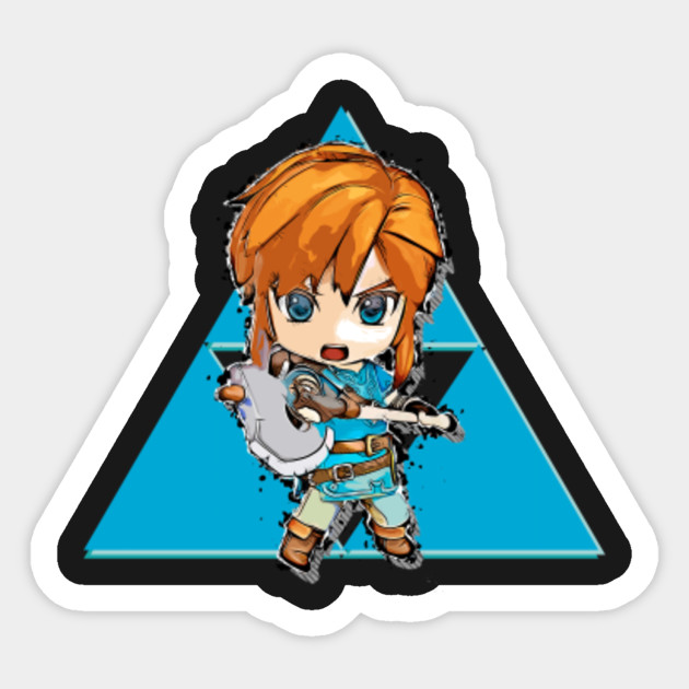 Chibi Link Breath of the Wild Axe Link Sticker TeePublic